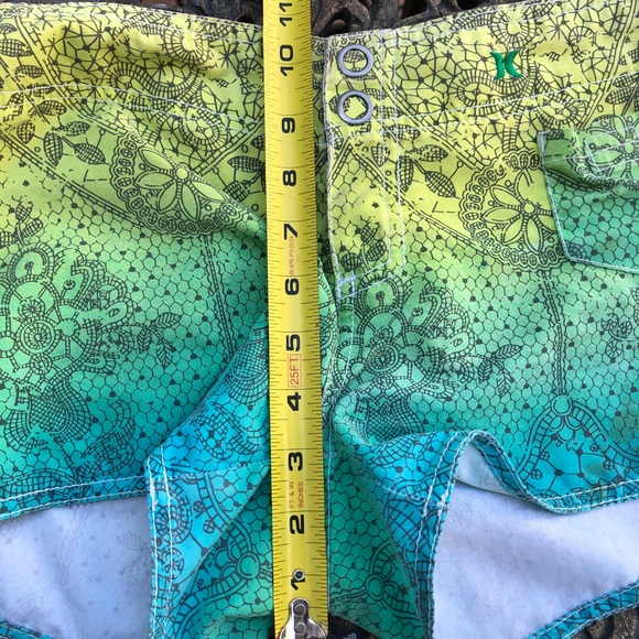 Yellow and Green Floral Shorts. Size 7 - Picture 3 of 4